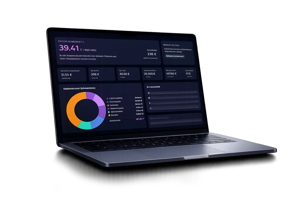 Liquidity Module – online dashboard on a laptop